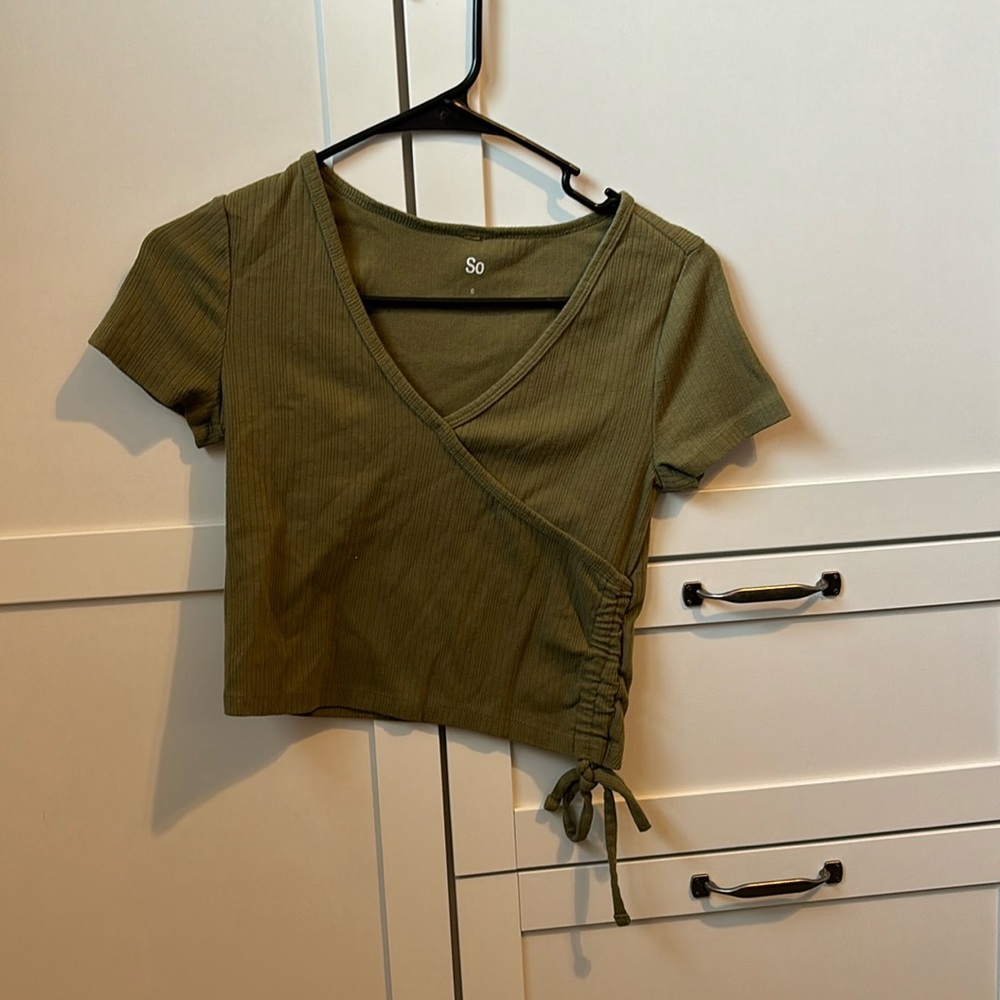 green crossover top